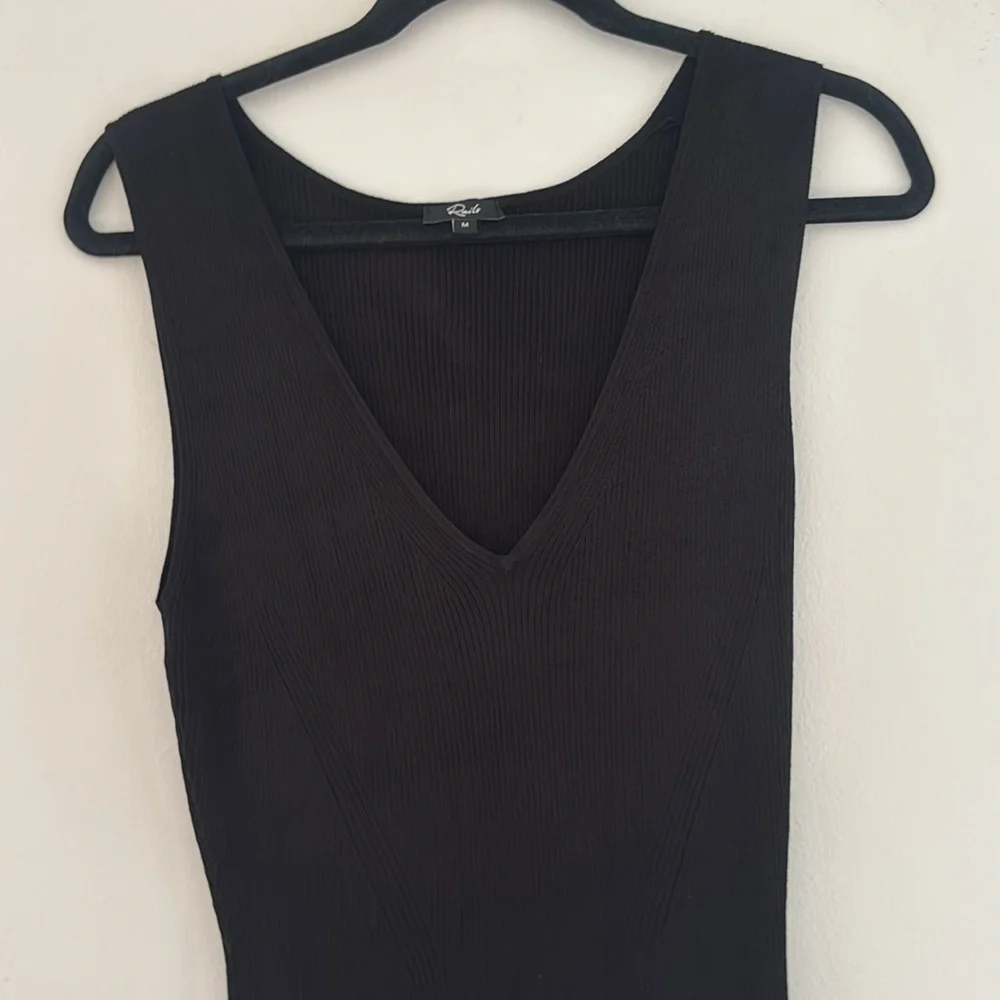 Rails Teagan Dress Black Midi Ribbed Knit, Size Medium - Picture 5 of 6